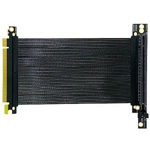 JMT PCIE 4.0 X16 videokaart verlengkabel omgekeerde rechte hoek GEN4 adapterkabel 32 GBS compatibel met NZXT H1 chassis (15 cm)