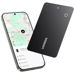 UGREEN FineTrack Slim G compatibel met Google Find Hub (alleen Android), 5 jaar batterijduur, IP68 1,7 mm portemonneezoeker voor paspoort, bagage, smarttag compatibel met Pixel 10/Galaxy S25 enz.
