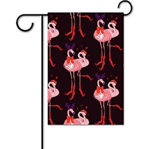 Kerstman En Herten Flamingo Grappige Tuin Vlaggen Voor Buiten Dubbelzijdig 12x18 Inch Decoratieve Huis Yard Vlag Gedrukt Gift Welkom