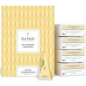 Tea Forte, verpakking van 40 opgietpiramides (White Ginger Pear)