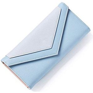 XIANGFANSQ portemonnees voor dames Envelop portemonnee vrouwen merk vrouwelijke portemonnee kaarthouder telefoon munt pocket dames tas (Color : Blue)