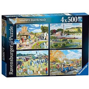 Ravensburger Happy Days No.3 Countryside Nostalgia 4x 500 Piece Jigsaw Puzzles for Adults and Kids Age 10 and Up