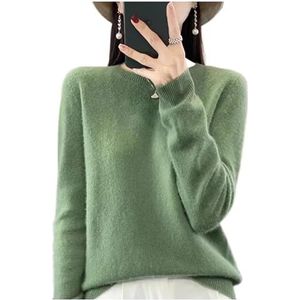 Kasjmiertruien for dames Dames effen trui Slim fit casual lange mouwen warme zachte pullover(SKY BLUE,M)