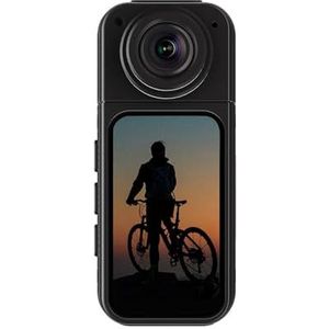Actiecamera, Duimcamera 2.7K HD 180° draaibaar WiFi sportactiecamera fietsrecorder magnetische buiten mini DV-camcorder,voor fietsen, motorfietsen(Black,128G+Card reader)