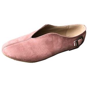 Dames Mary Jane met gesp slip-on schoenen partij slippers loafers schoenen pumps sandalen vrouwen kostuum accessoires carnaval verkleding party uitvoering carnaval bal (roze, 42)