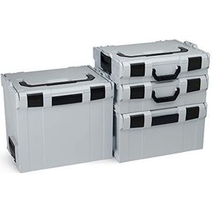 Bosch Sortimo L-Boxx Gereedschapskofferset, maat 102-374, Bosch gereedschapskoffer, leeg, compatibel met L-Boxx, grijs