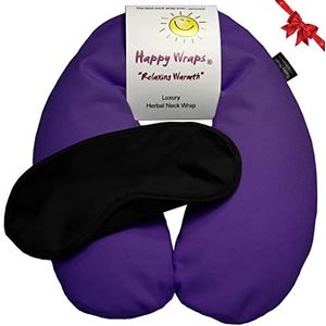 Happy Wraps Microwavable Herbal Neck Wrap - Warm Koud Aromatherapie Nekverwarmingskussen - Verwarmingskussen voor Migraine, Stress, Geschenken voor Vrouwen, Verjaardagen, Kerstmis en Gratis
