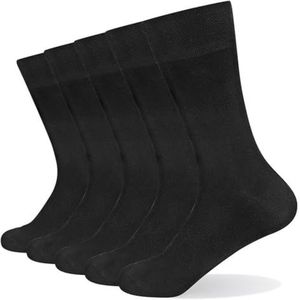 Bamboe Materiaal Business Sokken Heren - Elastische 5-Pack Comfortabele Klassieke Sport Stretch Ademend Jurk Sokken Atletische, One Size, Nylon, geen edelsteen
