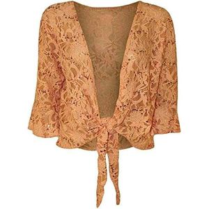 Style Wise - Bolero - Bloemenkant - 3/4 Mouw - Plus Size - Pailletten