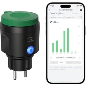EIGHTREE - Intelligent Stopcontact - Buiten - Waterdicht IP44 - Wifi - Met Verbruiksmeting