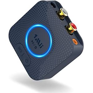 1Mii B06HD Bluetooth 5.1 ontvanger, aptX HD & lage latentie, draadloze audio-ontvanger met 3,5 mm & RCA-ingang, hifi-adapter voor stereo-installatie en luidsprekers, 15 uur Speeltijd