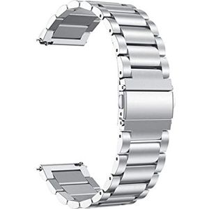 ENICEN Roestvrijstalen bandjes passen for Garmin Forerunner 55 245 645m Smart Watch Band Metal Armband Riemen Compatible With aanpak S40 S12 S42 Correa (Color : Style 1 Silver, Size : For Vivomove H