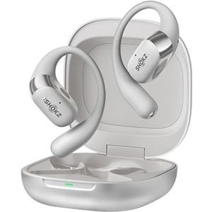 Shokz NIEUWE OpenFit 2+ Open-Ear Hoofdtelefoons, Met Dolby Audio Ondersteuning, Comfortabele Oordopjes, 48 uur Speeltijd, IP55 Waterbestendig, USB-C Snel Opladen, Draadloos Opladen, Opbergtasje, Grijs