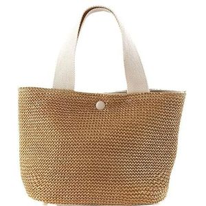 RaamKa Stro Tas Elegante Dames Stro Geweven Handtas Vrouwen Vakantie Strand Casual Tote Top-Handvat Tassen Mode Retro Schoudertassen Stro Tassen Voor Vrouwen, Wit, Eén maat