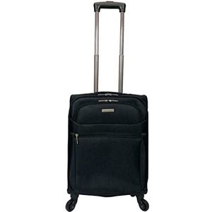 Cabine Size Hand Bagage Koffer Weekend Reizen Vakantie Tas Trolley 4 Wieltas, Zwart, 60 x 40 x 24 cm approx.