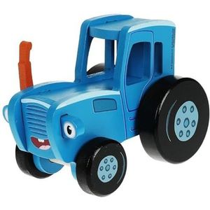 AEVVV Houten Blauwe Tractor uit Russische Cartoon, Model Hoogte 4.7"" - Fun Rolling Play