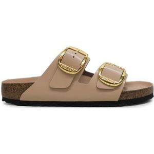 BIRKENSTOCK Unisex Arizona Big Buckle Patent Leather sandalen, High Shine New Beige, 38 EU