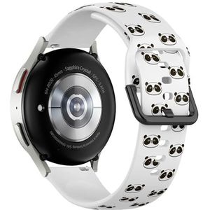 Ryanuka Sportieve zachte band compatibel met Samsung Galaxy Watch 6 / Classic, Galaxy Watch 5 / PRO, Galaxy Watch 4 Classic (Panda Baby) siliconen armband accessoire, Siliconen, Geen edelsteen