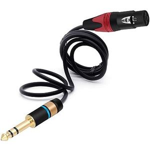 Jack 6,35 mm/6,5 mm 1/4 Stereo naar 3-polige Mannelijke naar XLR Vrouwelijke Kabel symmetrische Plug Audiokabel Microfoon AMP-kabel 1 stuk (Kleur: Rood Rood, Maat: 0,5 m)