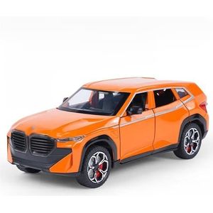 Mini Legering Klassieke Auto Voor XM SUV 1/24 Schaal Legering Gegoten Automodel Speelgoed Terreinvoertuigen met Geluidsspray Collectie Speelgoed (Color : Orange)