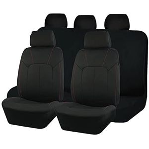 Stoelhoezen Beschermhoezen Zwart Polyester Autostoelhoes Volledige Set Unisex Interieurdecoratie Universele Pasvorm Auto SUV Bestelwagen Stoelbeschermer(5 Seat Red Line)