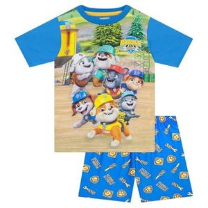 PAW Patrol Pyjamas | Rubble En Crew Jongens Korte PJs | Zomerpyjamas Voor Jongens | Rubble Pyjamas | Blauw 98