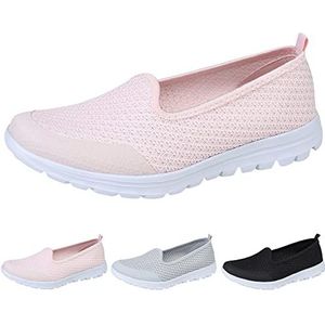 LDOZ Zomerse, ademende, zachte zool zonder vermoeide voeten, casual en comfortabele damesschoenen voor het winkelen op straat(Red,6.5)
