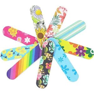 Sunjiyan 100 Pcs Mini Bloemen Nagelvijlen Buffers Emery Boards Nail Buffering Bestanden Manicure Pedicure Tool