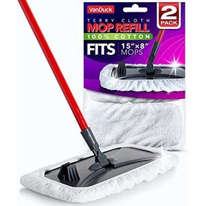 VanDuck 100% katoenen pad badstof dweilvullingen 15x8 inch, 2 stuks