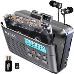 K7 Cassette Player - MP3 Cassette Converter - Draagbare Audio Cassettespeler - Geïntegreerde Microfoon en Luidspreker - Oplaadbare Batterij - Hoofdtelefoon - 16 GB SD-kaart - As