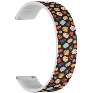 RYANUKA Solo Loop Strap Compatibel met Amazfit Bip 3, Bip 3 Pro, Bip U Pro, Bip, Bip Lite, Bip S, Bip S lite, Bip U (gestileerde pompoen) Quick-Release 20 mm rekbare siliconen band band accessoire,