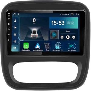 Android 14.0 2 Din Autoradio 9"" Touchscreen Auto Stereo voor Renault Trafic 3/Opel Vivaro B 2014-2018 met Draadloze Carplay Android Auto GPS navigatie AHD Omgekeerd beeld Stuurwielbediening(S-3(4G+32G