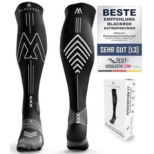 BLACKROX Compressiekousen sport astropreform RUNNERROX compressiesokken vergelijkende winnaar sportcompressiekous loopkousen voetbal dames en heren lange compressiesokken, Zwart-ronnerrox, L/XL