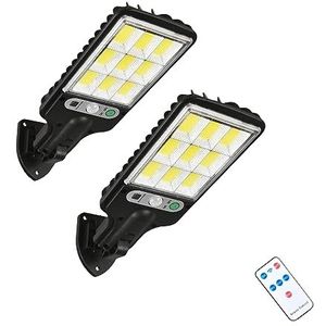 Buitenlamp op zonne-energie, 6000 lm, led-straatlantaarn op zonne-energie met bewegings, zonnelamp bewegingsmelder, 3 modi, IP67, waterdicht, voor tuin, garage, binnenplaats, trap, terras