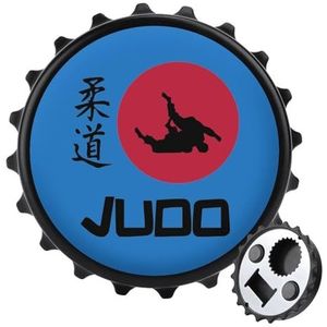 Japan Judo Vlag Magnetische Flesopener Gepersonaliseerde Bieropener Flesdop Koelkastmagneten voor Thuis Keuken Zwart-Stijl