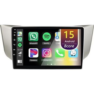 Android Radio voor Lexus RX300 RX330 RX400H 2003-2009, 9 inch Touchscreen Autoradio met Wireless CarPlay Android Auto Bluetooth WIFI(4Core(1+32GB))