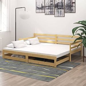 Prolenta Premium - Uittrekbare slaapbank, massief grenenhout, 2 x (90 x 200 cm)