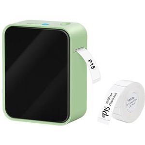 Thermisch Printer Mini Label Printer P15 Met 3PK Label Sticker 12 * 40mm Draadloze Bluetooth Etikettering Machine Lijm Draagbare Thermische Printer Duidelijk Snel(Green)