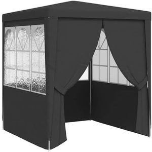 vidaXL Partytent met Zijwanden Feesttent Tuintent Paviljoen Tuinprieel Prieel Tent Tuinpaviljoen Partytenten Professioneel 90 g/m² 2,5x2,5 m Antraciet