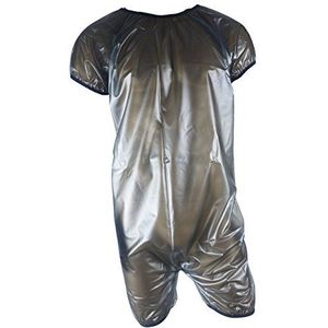 Haian Unisex transparante superzachte PVC volwassen baby rompertjes (XXL, transparant zwart)