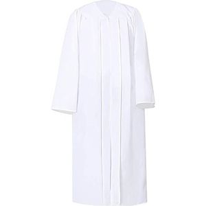 GraduationMall Matte Graduation Toga voor Middelbare School & Bachelor,Koor Gewaden voor Kerk,Rechter Robe Kostuums Wit 3XS(4'6""-4'8"")
