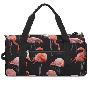 Roze Flamingo Grappige Gymtas met Schoenenvak Reizen Plunjezak Weekender Overnachting Tas Yoga Tas