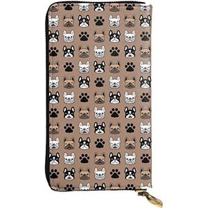 GUVAA Voetafdruk Puppy Pet Ras Portefeuilles Grote Capaciteit Portemonnee Voor Mannen Vrouwen Portefeuilles Credit Card Microfiber Lederen Portemonnee, zoals afgebeeld, Eén maat