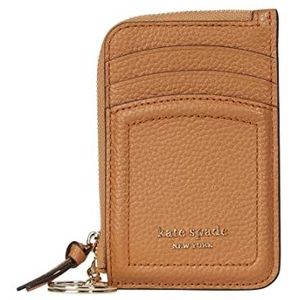 Kate Spade New York Knott Kiezelsteen Lederen Rits Kaarthouder Bungalow One Size, Bungalow, Eén maat, Knott Pebbled lederen rits kaarthouder