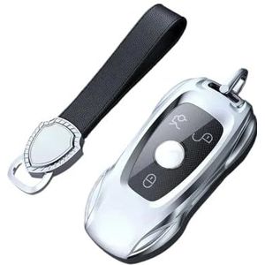 Sleutelbehuizing Zinklegering Zilver Autosleutel Geval Keyless Cover Sleutel Shell Auto Accessoires Voor C E-Klasse GLC GLA GLB GLS A200 C200 Autosleutelhoesje(B1 set 2)