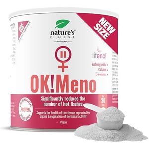 Nature's Finest OK!Meno | Een formule ter verlichting van de belangrijkste symptomen van de menopauze | met lifenol, ashwagandha, B-complex en calcium | Ideaal voor veganistisch en vegetarian