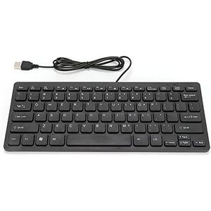 USB Bedraad Toetsenbord - Draagbaar 78 Toetsen Mini Keyboard voor Desktop Laptop Thuiskantoor (Zwart)