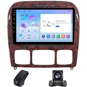 Autoradio 2 DIN met scherm Compatibel met CarPlay geldt voor Mercedes Benz S-Class S Class W220 VV220 1998-2005 9 inch touchscreen Bluetooth Stereo Auto Android Auto Bluetooth(NF-7)