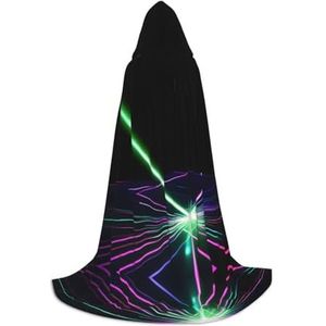 HJLUUFT Laserlichten print Hooded Mantel Renaissance Hooded Cape voor Vrouwen Mannen, Middeleeuwse Ridder Outfit Gothic Unisex