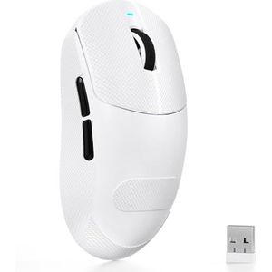 ATTACK SHARK X8SE Draadloze Gaming Muis, 55g Lichtgewicht, PAW3311 Sensor, BK52820 Chip, 25.000 DPI, BT/2.4G/USB-C, 80 Miljoen Klikken, 500mAh Batterij, Webdriver voor PC/Mac–Wit+ Grip Tape